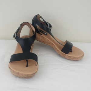 Kork-Ease Leather Sandals Black Size 9